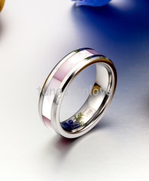 ✿ Дамски пръстен с розов седеф Tungsten Shell ✿