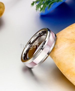 ✿ Дамски пръстен с розов седеф Tungsten Shell ✿