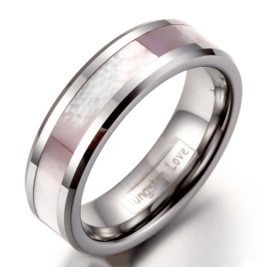 ✿ Дамски пръстен с розов седеф Tungsten Shell ✿