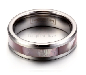 ✿ Дамски пръстен с розов седеф Tungsten Shell ✿