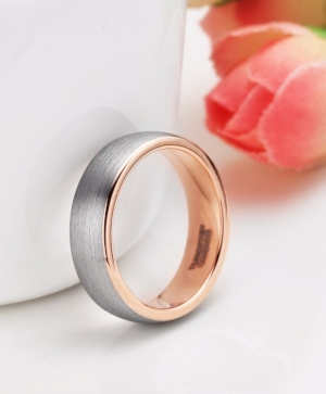 ✿ Нежен пръстен Rose Gold със сатенен завършек - 5,5 (+ гравиране) ✿