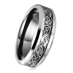 ✬ Унисекс пръстен Tungsten Celtic Dragon Silver - 7 и 10 (+ гравиране) ✬