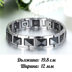 ✥ Мъжка Tungsten гривна от волфрам и черна керамика - модел CRIM ✥