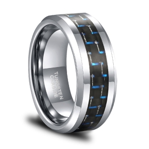 ✪ Унисекс пръстен "Blue Carbon" с детайли от карбон ✪