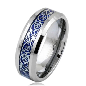✦ Унисекс пръстен Celtic Dragon Royal Blue (+ гравиране) ✦
