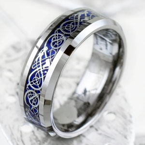 ✦ Унисекс пръстен Celtic Dragon Royal Blue (+ гравиране) ✦