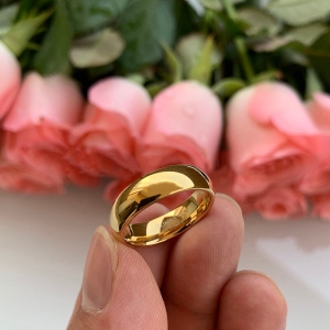 ✿ Изящен класически позлатен пръстен Tungsten Gold (с опция за гравиране) ✿