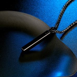 ✪ Унисекс Tungsten колие с висулка от волфрам в черен цвят ✪
