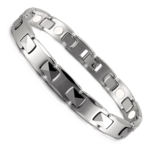 ✪ Солидна гривна Tungsten Carbide Silver за мъже - 22 см ✪